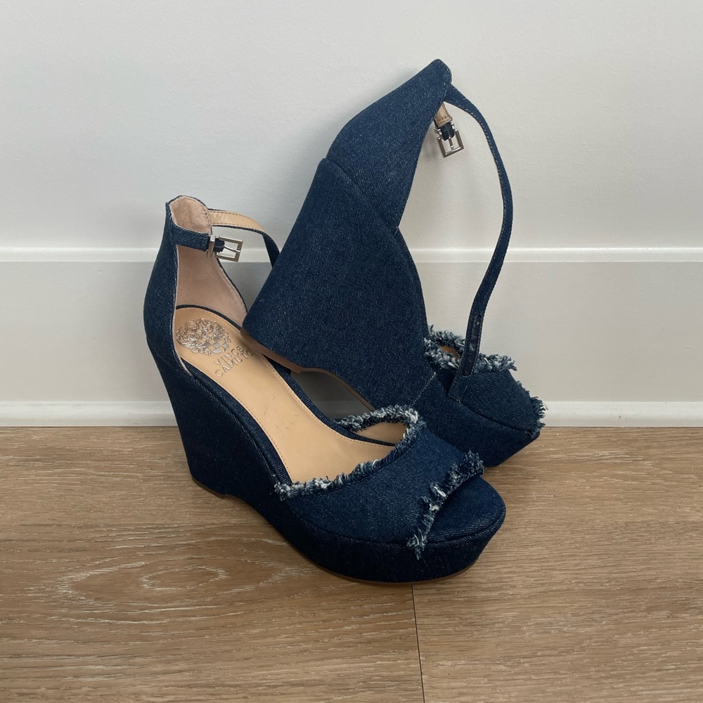 Denim wedges